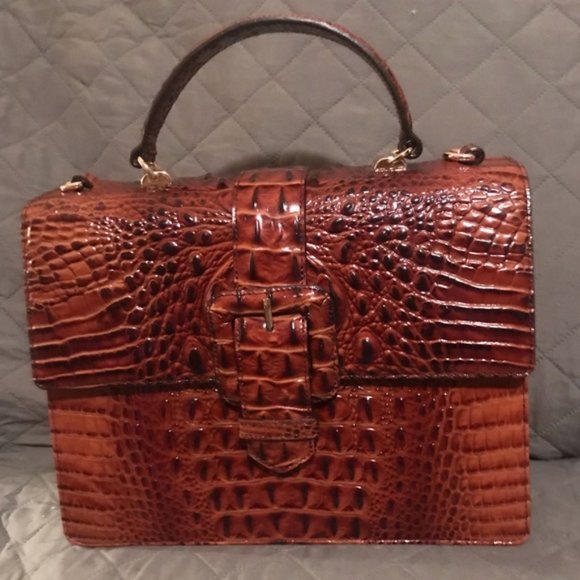 BRAHMIN Francine PECAN Brown Leather Handbag MEDIUM Size - Picture 7 of 7